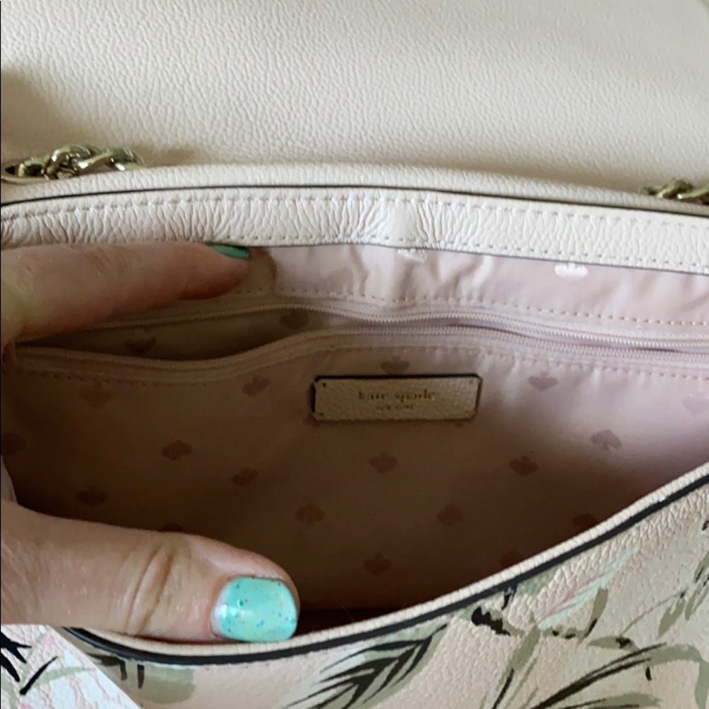 Kate Spade pink floral over the shoulder bag. - Picture 3 of 5